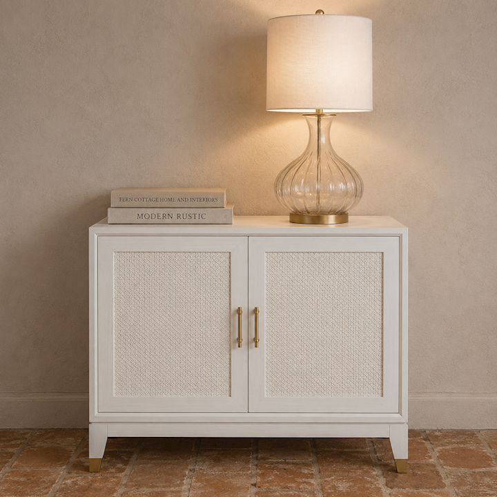 RIBBED GLASS TABLE LAMP 41x41x77cm